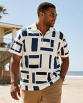 Big & Tall Black Blue Colorblock Polo Shirt for big men