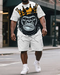 Big & Tall Graphic T-Shirt Shorts Set for big men view 1