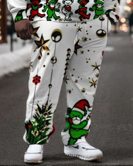 Big & Tall Skull Hoodie Sweatpants Set for big men view 3