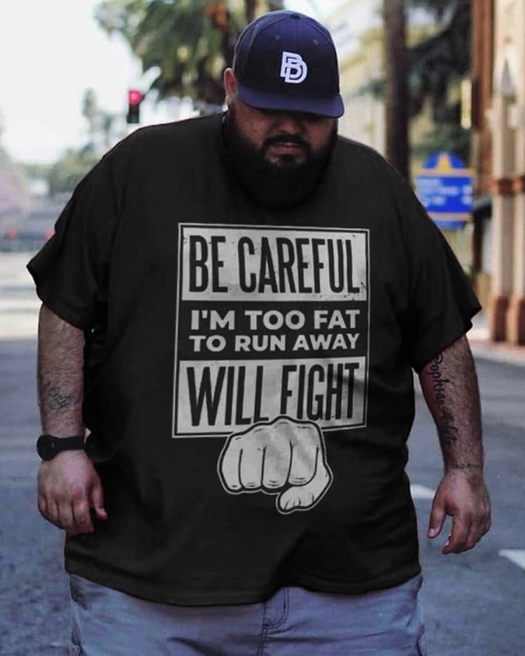 Big & Tall Black Graphic Streetwear T-Shirt for big men view 1