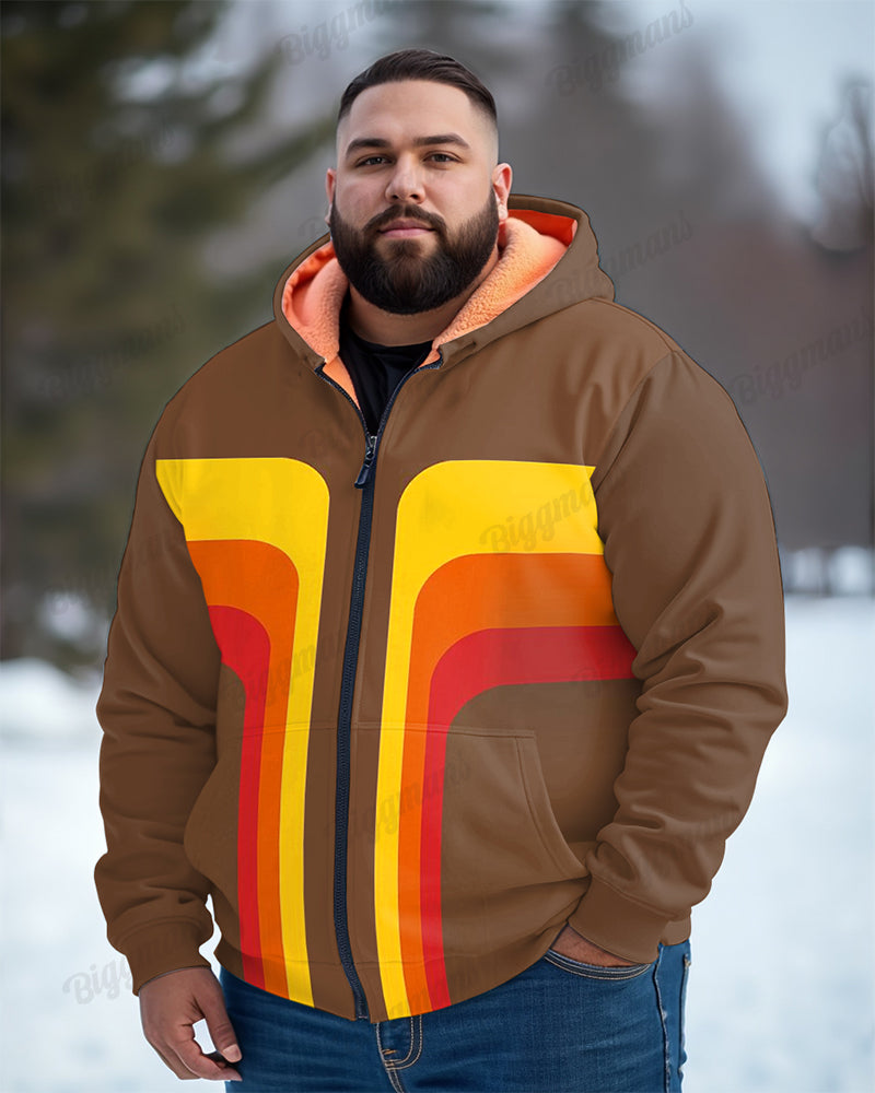 Big & Tall Brown Colorblock Hoodie for big men view 1