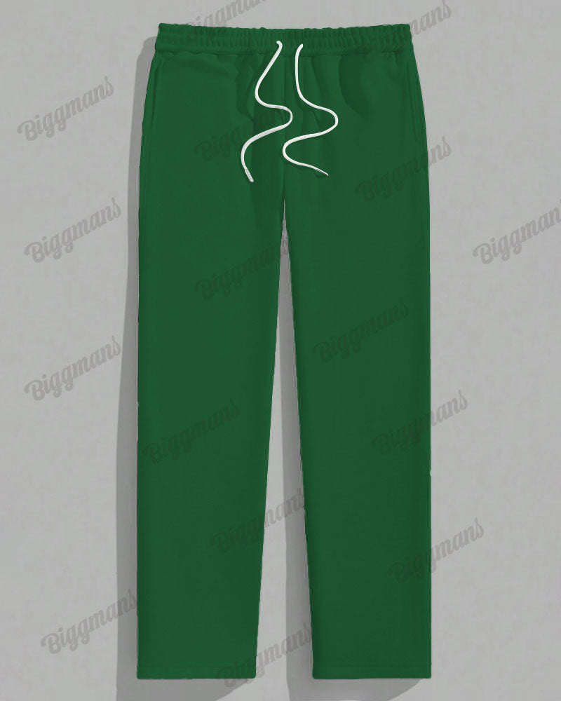 Big & Tall Green Graphic T-Shirt Pants Set for big men view 4
