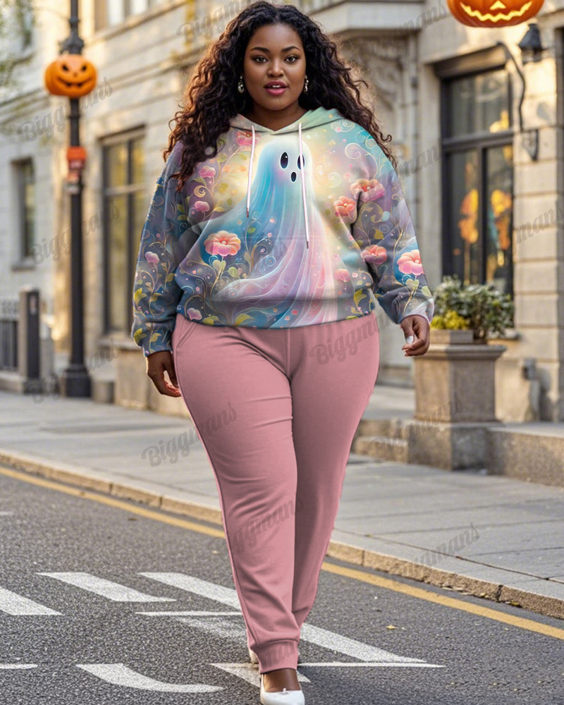 Big & Tall Floral Hoodie Sweatpants Set for big men view 1