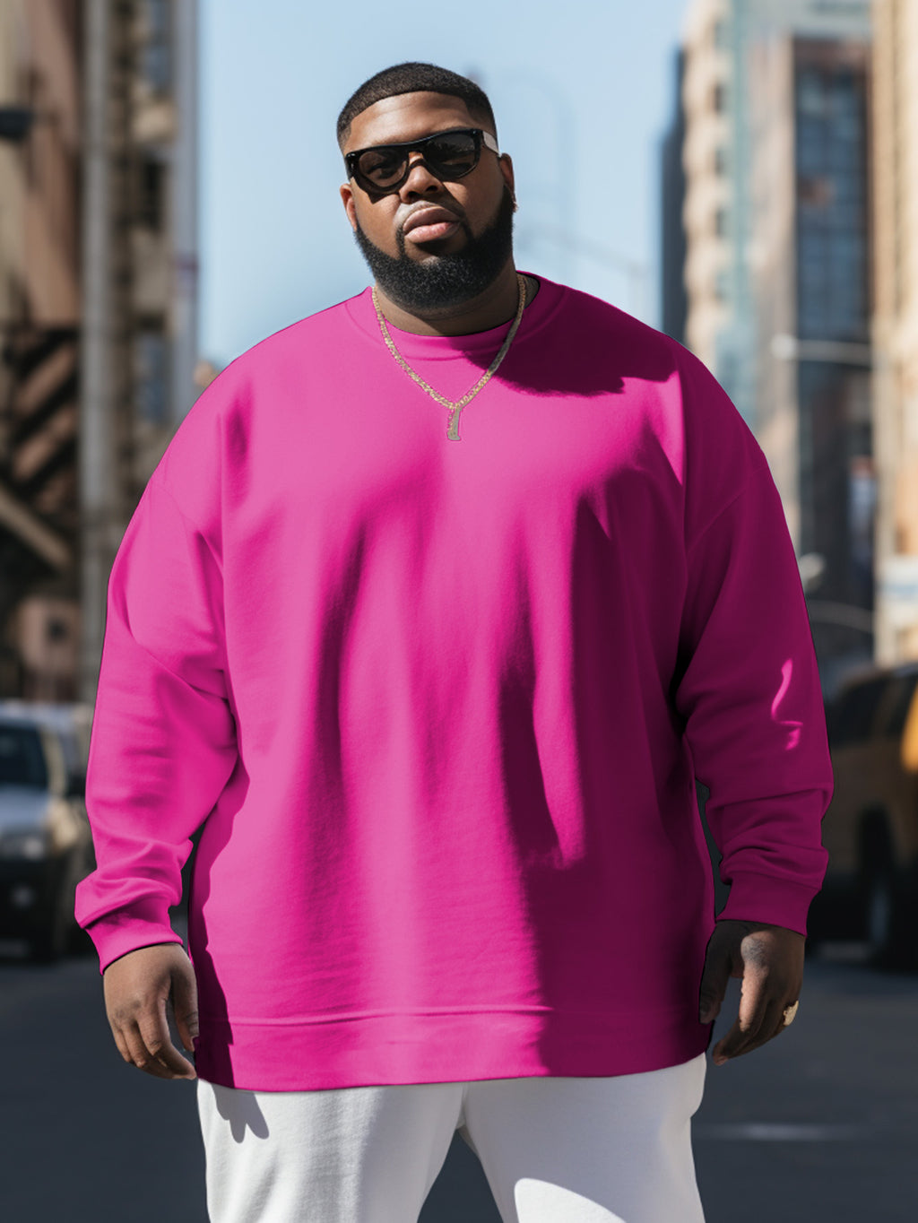 Big & Tall Solid Color Streetwear Men's Clothing for big men view 3