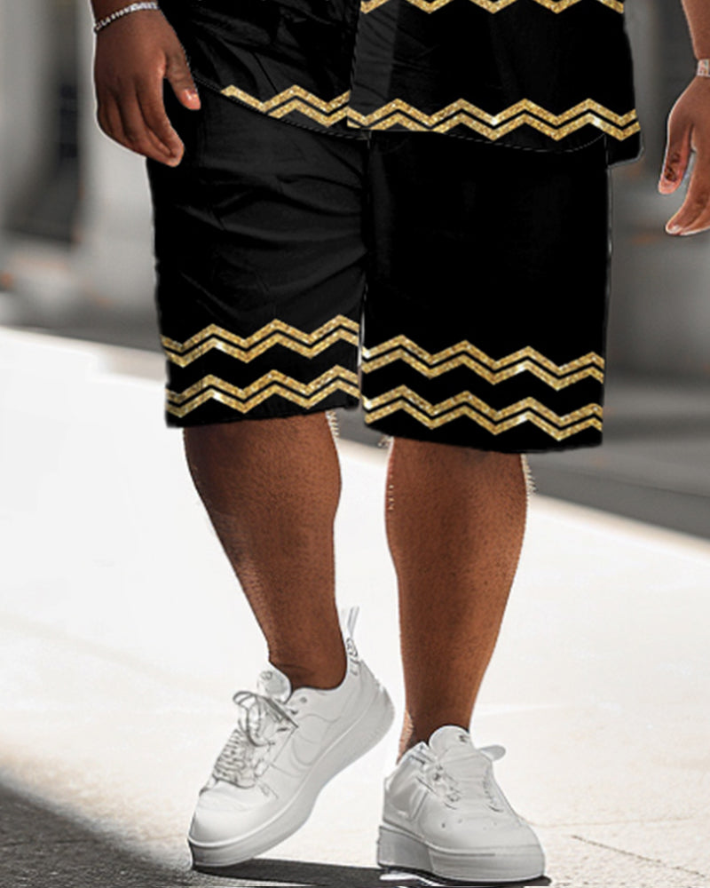 Big & Tall Geometric Graphic Jeans for big men view 3