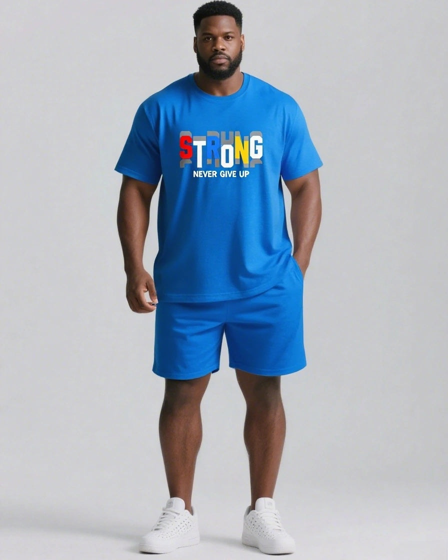 Big & Tall Graphic Streetwear Two-piece Set for big men view 7