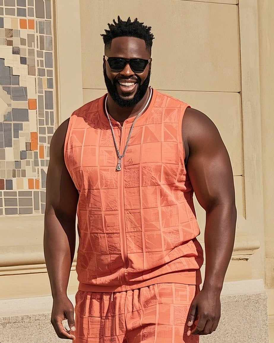 Big & Tall Graphic Vest Pants Set for big men view 2