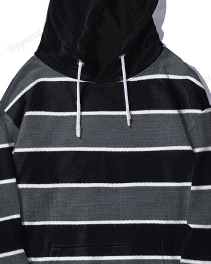 Big & Tall Striped Hoodie Sweatpants Set for big men view 6