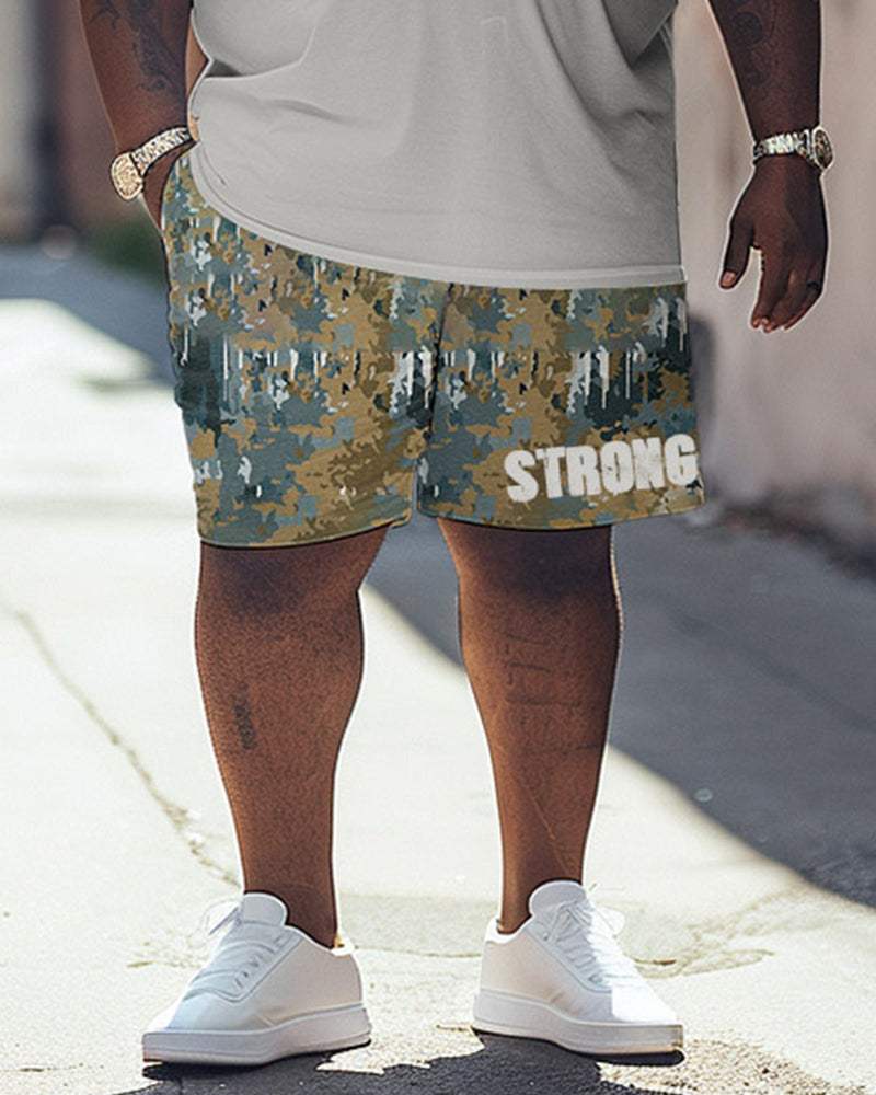 Big & Tall Colorblock Graphic Two-piece Set for big men view 3