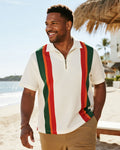 Big & Tall Red Green Colorblock Polo Shirt for big men