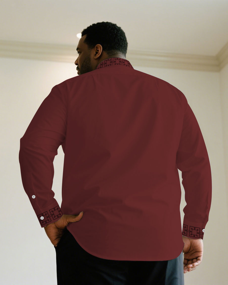 Big & Tall Black White Long Sleeve Shirt for big men view 10