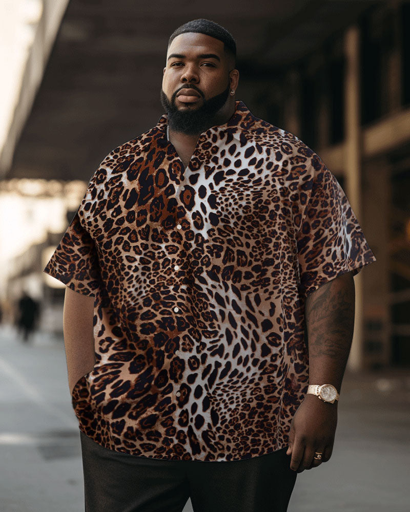 Big & Tall Gradient Graphic Short Sleeve Shirt for big men view 3