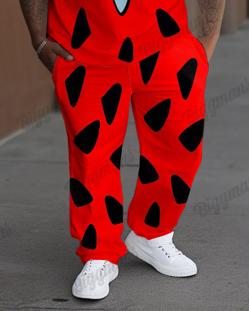 Big & Tall Athletic Streetwear T-Shirt Pants Set for big men view 9