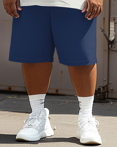 Big & Tall Graphic Streetwear T-Shirt Shorts Set for big men view 4