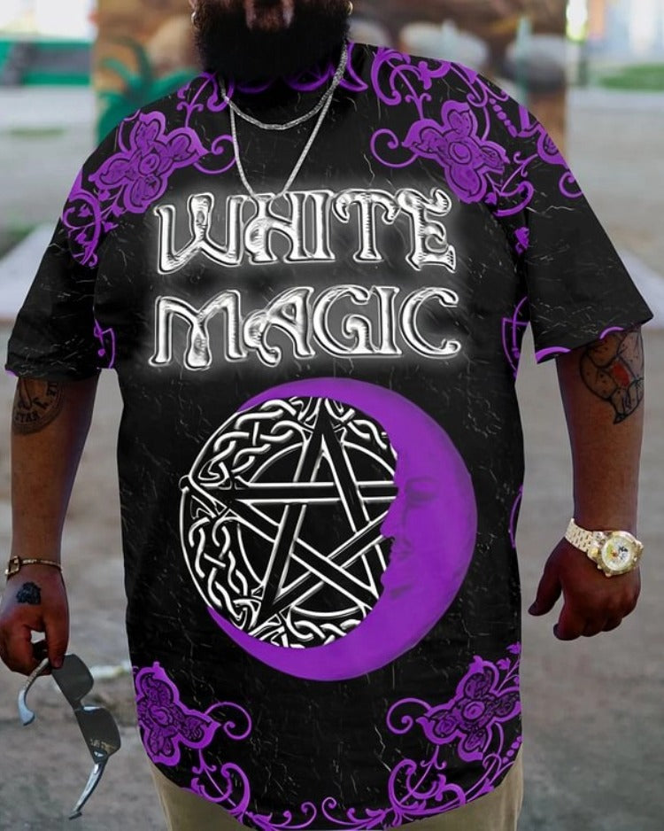 Big & Tall White Streetwear T-Shirt for big men view 1