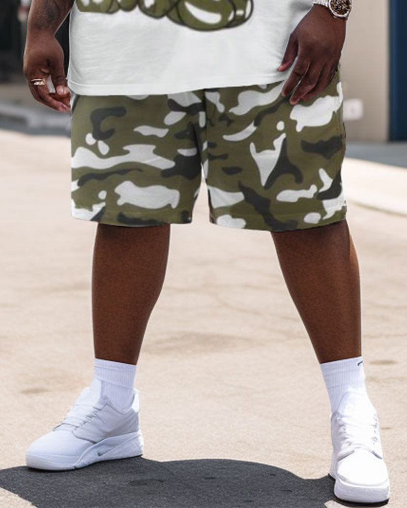 Big & Tall Graffiti Camouflage Two-piece Set for big men view 3