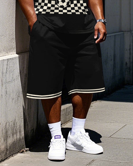 Big & Tall Plaid Graphic Athletic Two-piece Set for big men view 3