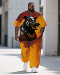 Big & Tall Graffiti Streetwear T-Shirt Pants Set for big men view 1