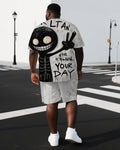 Big & Tall Graphic T-Shirt Shorts Set for big men view 1