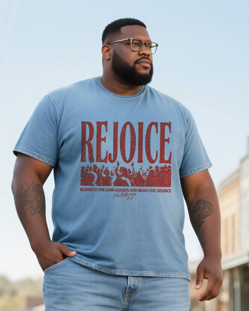 Big & Tall Denim T-Shirt Shorts Set for big men view 2
