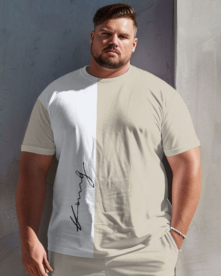 Big & Tall Graphic T-Shirt Shorts Set for big men view 3