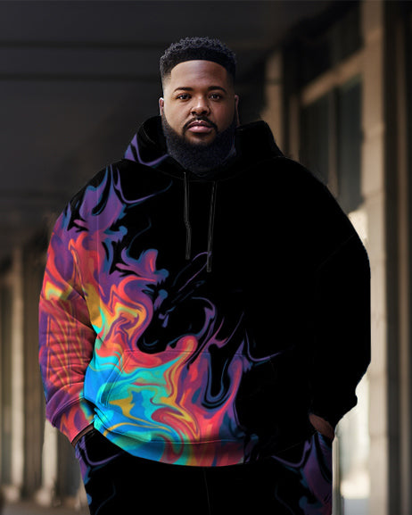 Big & Tall Streetwear Hoodie Sweatpants Set for big men view 2