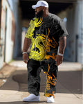 Big & Tall Gradient Graphic T-Shirt Pants Set for big men view 1