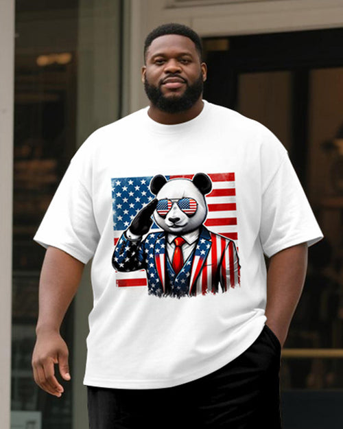 Big & Tall Streetwear T-Shirt Shorts Set for big men view 2