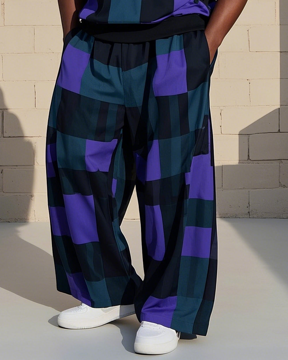 Big & Tall Colorblock Vest Pants Set for big men view 3