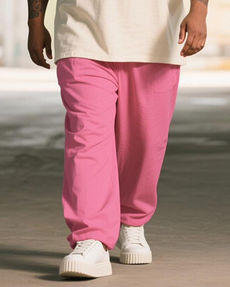 Big & Tall Pink Graffiti T-Shirt Pants Set for big men view 3