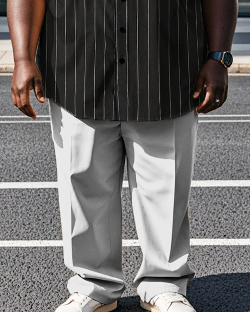 Big & Tall Striped Graphic T-Shirt Pants Set for big men view 3