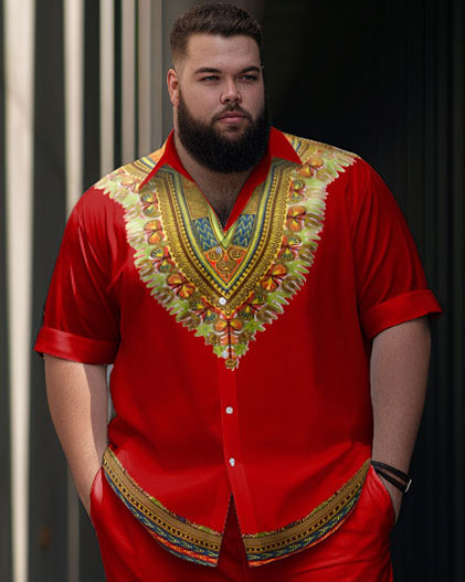 Big & Tall Gradient Shirt Pants Set for big men view 2