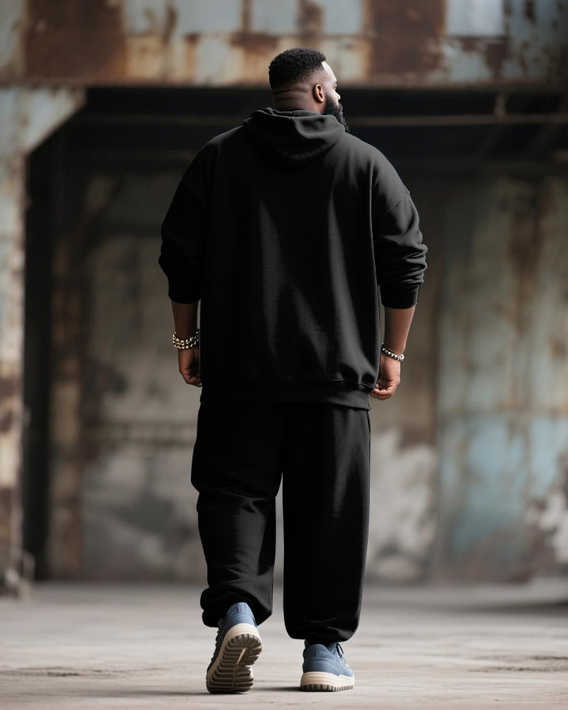 Big & Tall Graphic Graffiti Hoodie Sweatpants Set for big men view 4