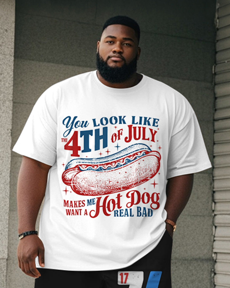 Big & Tall Graphic T-Shirt Shorts Set for big men view 2