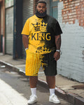 Big & Tall Graphic T-Shirt Shorts Set for big men view 1