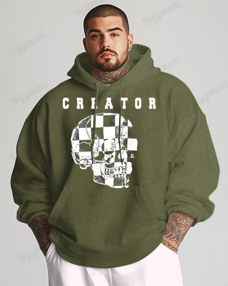 Big & Tall Graphic Skull Hoodie for big men view 2