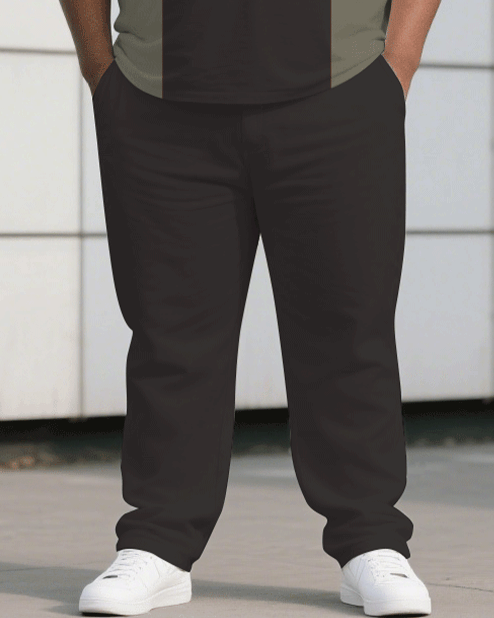 Big & Tall Colorblock Streetwear T-Shirt Pants Set for big men view 3