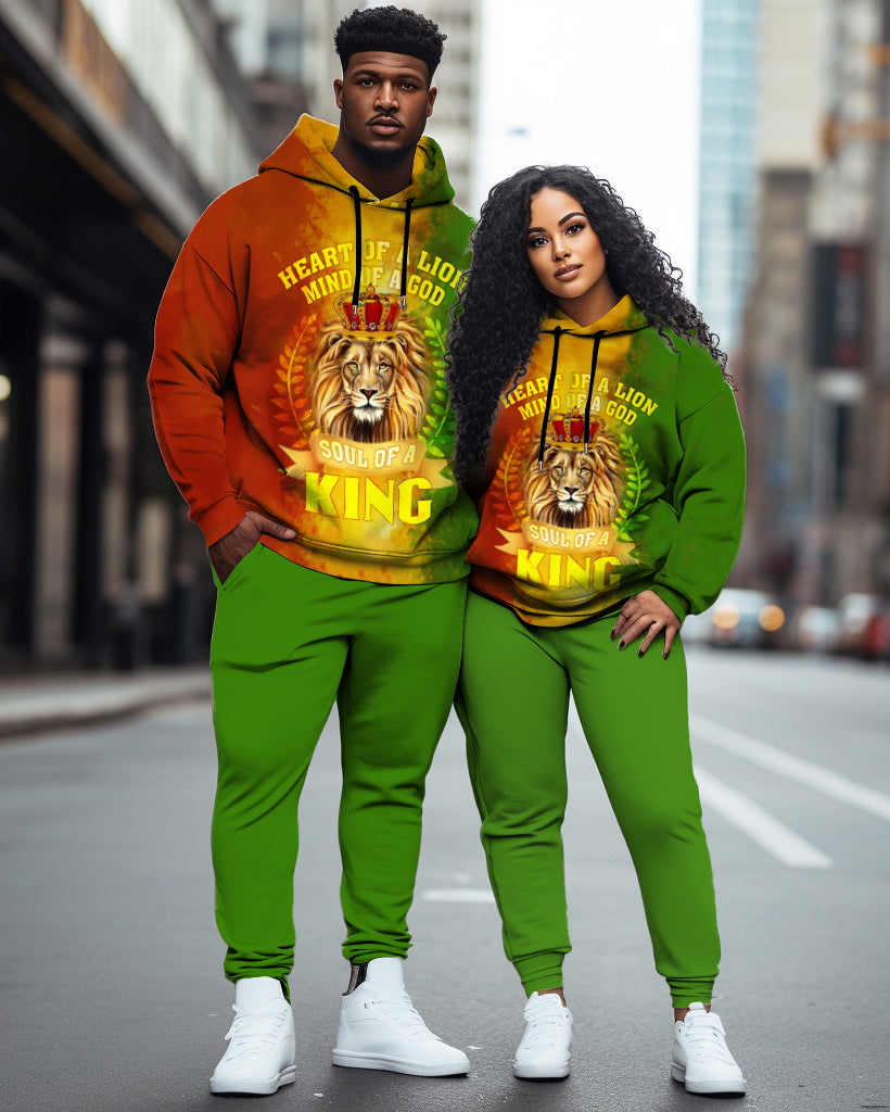 Big & Tall Colorblock Hoodie Sweatpants Set for big men view 1