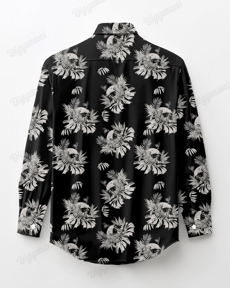 Big & Tall Skull Long Sleeve Shirt for big men view 3