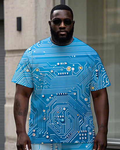 Big & Tall Streetwear T-Shirt Pants Set for big men view 2