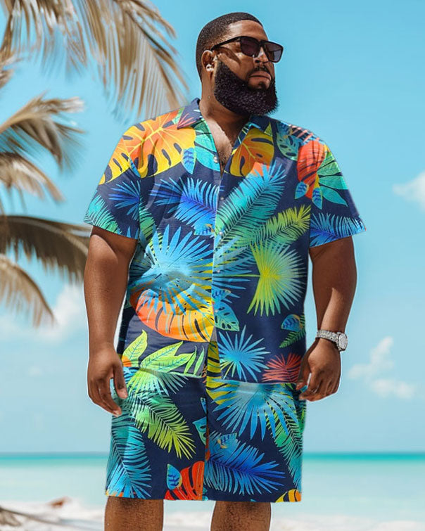 Big & Tall Hawaiian Tropical Graphic Jeans for big men view 1