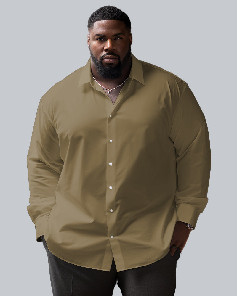Big & Tall Solid Color Long Sleeve Shirt for big men view 8