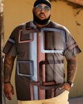Big & Tall Geometric Plaid Graphic T-Shirt for big men
