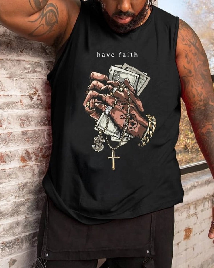 Big & Tall Graphic Tank Top for big men view 1