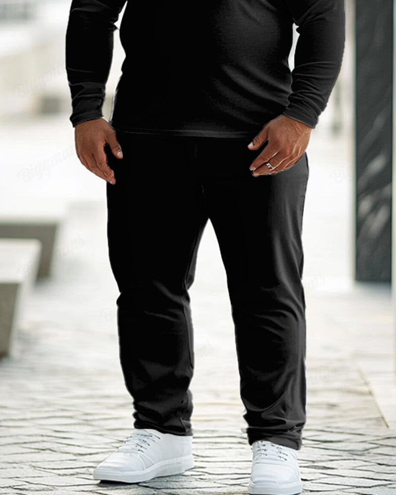 Big & Tall Solid Color Two-piece Set for big men view 3