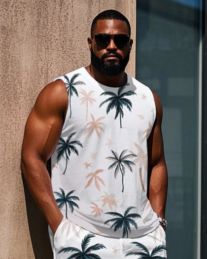 Big & Tall Hawaiian Vest Pants Set for big men view 2