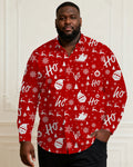 Big & Tall Red Business Casual Long Sleeve Shirt for big men view 1