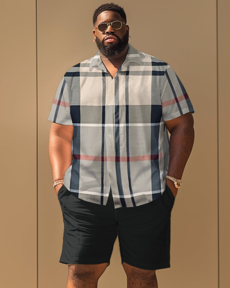 Big & Tall Plaid Graphic Jeans for big men view 1