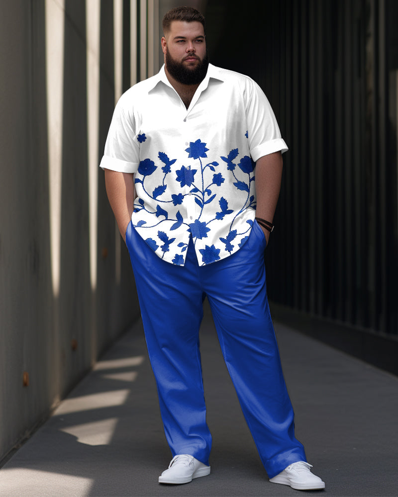 Big & Tall Graphic Floral Business Casual Jeans for big men view 1