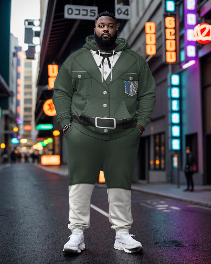 Big & Tall Streetwear Hoodie Sweatpants Set for big men view 1